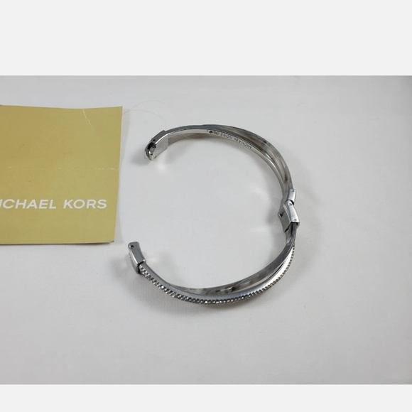 MICHAEL KORS RHINESTONE AND STERLING SILVER BRACELET - Picture 5 of 8